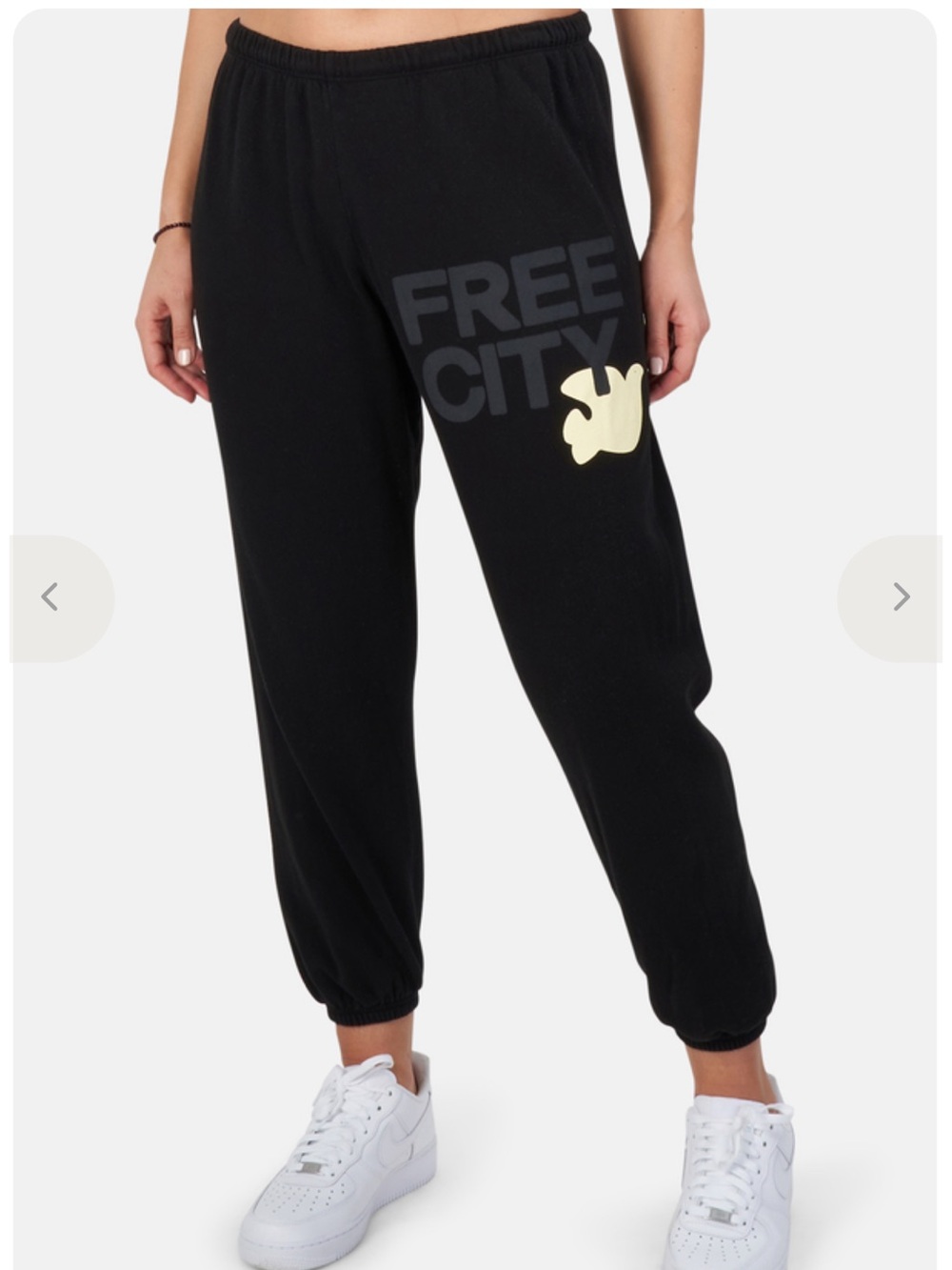 EUC FREECITY Sweatpants Blackpace Cream size XL Pants